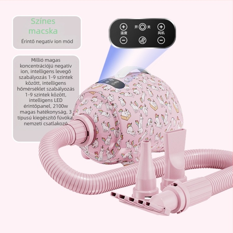 Állati szőrzet szárítója, tervezés kar nélküli — 2000W+ AC motor, 220V, túlmelegedés elleni védelem