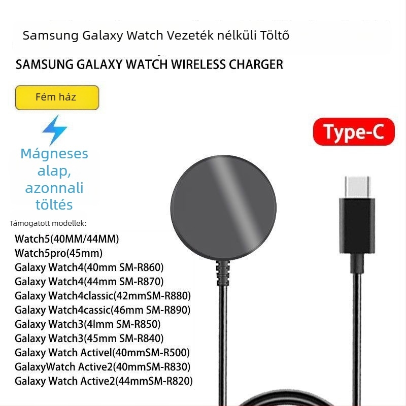 Galaxy Watch mágneses vezeték nélküli töltő állvánnyal – AFC, mágneses töltés, 5W összteljesítmény, 2.5W eszközönként, 1A kimenet