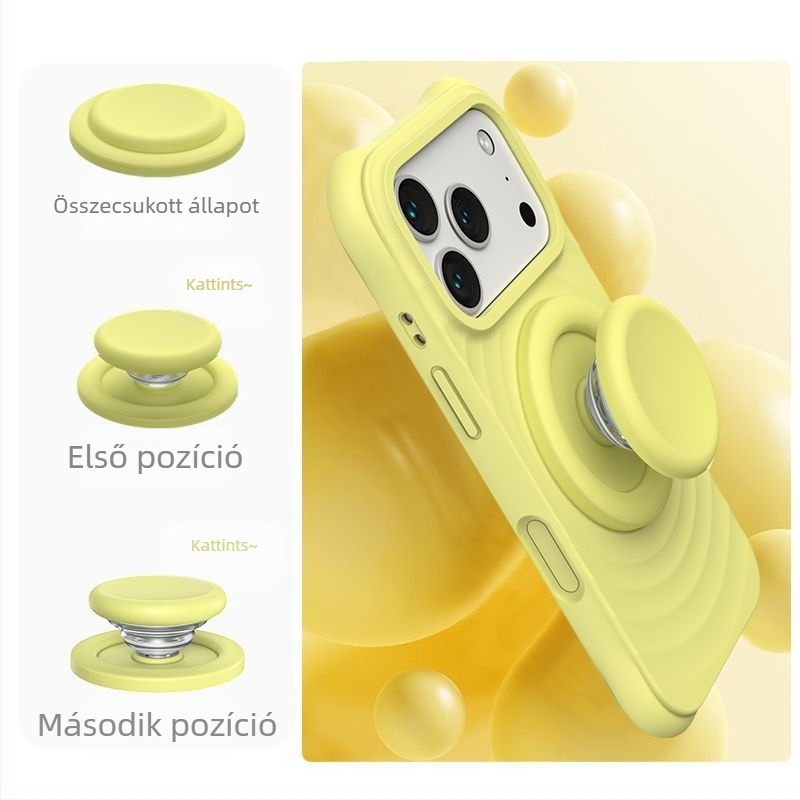 MagSafe mágneses szívóállvány telefonhoz, minimalistikus kialakítás, szilikon textúrájú felület, egykezes hordozható telefon-tartó