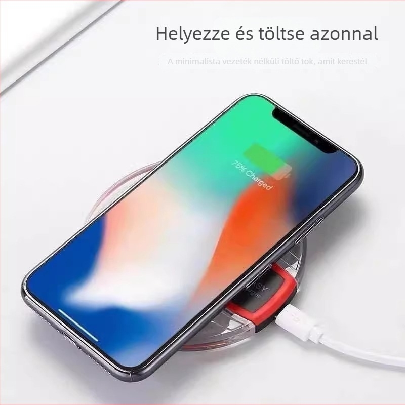 Asztali vezeték nélküli töltő, 15W gyorstöltés, QC3.0, 2A kimenet