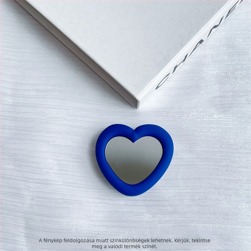 Szív alakú szilikon tükörrel ellátott asztali tartó, snap-on, univerzálisan kompatibil mobiltelefonokhoz, modell 01