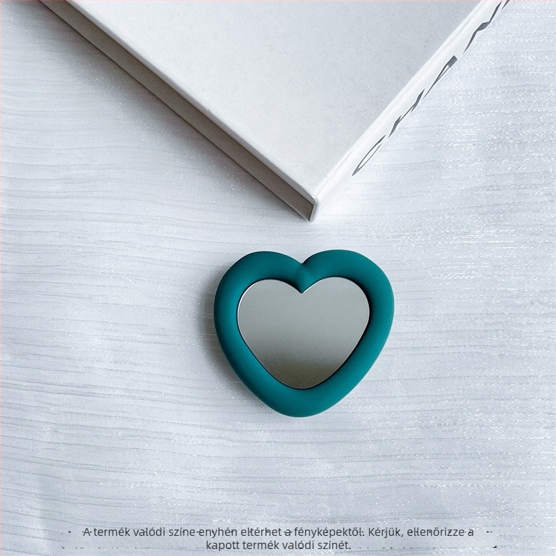 Szív alakú szilikon tükörrel ellátott asztali tartó, snap-on, univerzálisan kompatibil mobiltelefonokhoz, modell 01