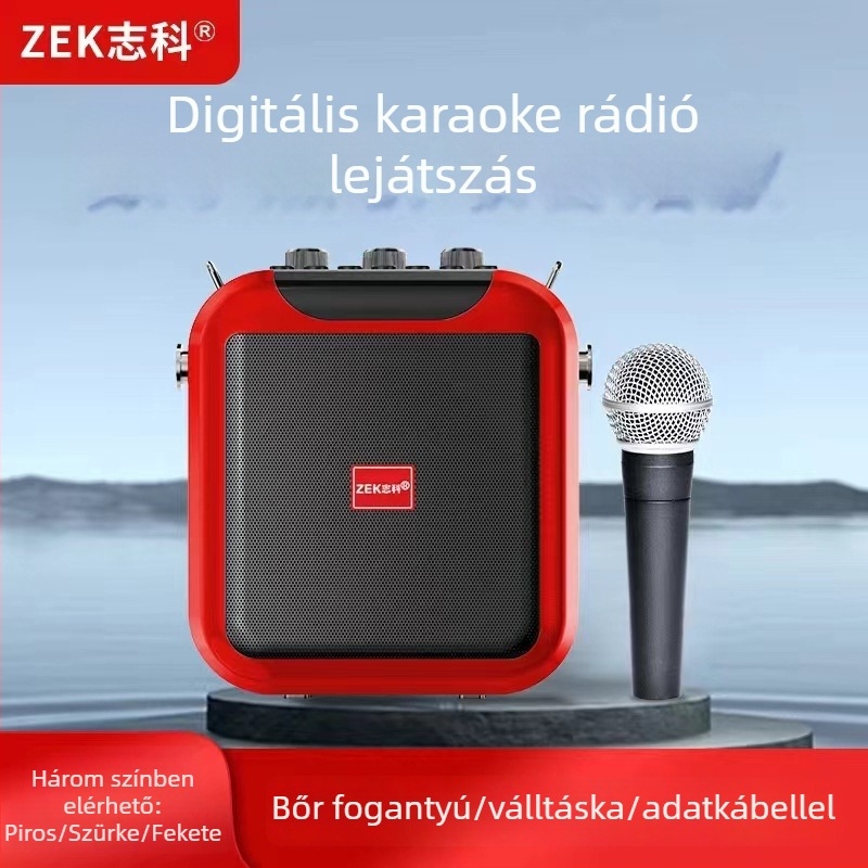 Zhike K92 hordozható Bluetooth karaoké hangszóró, 15 W, Bluetooth 5.0, beépített 4000–6000 mAh akkumulátor, 100 Hz–20 kHz frekvencia-válasz, SNR ≥70 dB