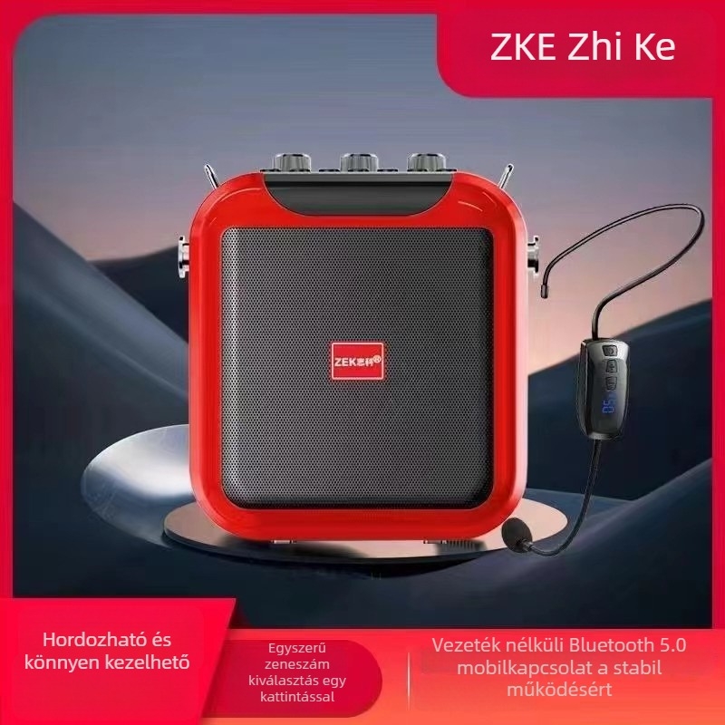 Zhike K92 hordozható Bluetooth karaoké hangszóró, 15 W, Bluetooth 5.0, beépített 4000–6000 mAh akkumulátor, 100 Hz–20 kHz frekvencia-válasz, SNR ≥70 dB