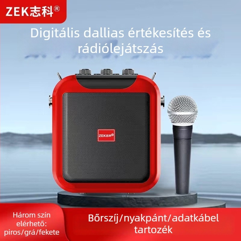 Zhike K92 hordozható Bluetooth karaoké hangszóró, 15 W, Bluetooth 5.0, beépített 4000–6000 mAh akkumulátor, 100 Hz–20 kHz frekvencia-válasz, SNR ≥70 dB