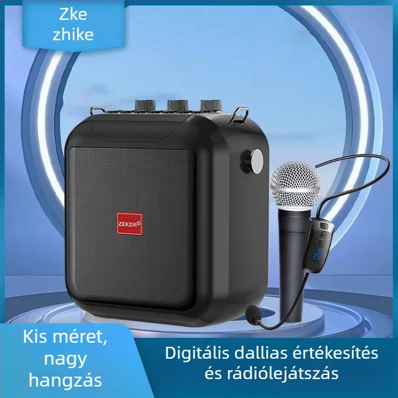 Zhike K92 hordozható Bluetooth karaoké hangszóró, 15 W, Bluetooth 5.0, beépített 4000–6000 mAh akkumulátor, 100 Hz–20 kHz frekvencia-válasz, SNR ≥70 dB