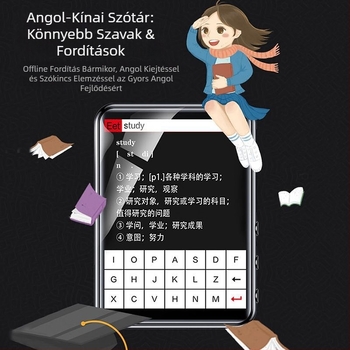 MP4/MP3 Zenelejátszó érintőképernyővel és Bluetooth-kapcsolattal — ultra vékony, regényolvasáshoz