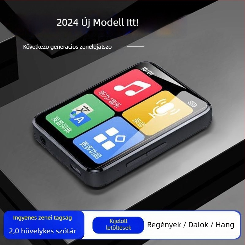 MP4/MP3 Zenelejátszó érintőképernyővel és Bluetooth-kapcsolattal — ultra vékony, regényolvasáshoz