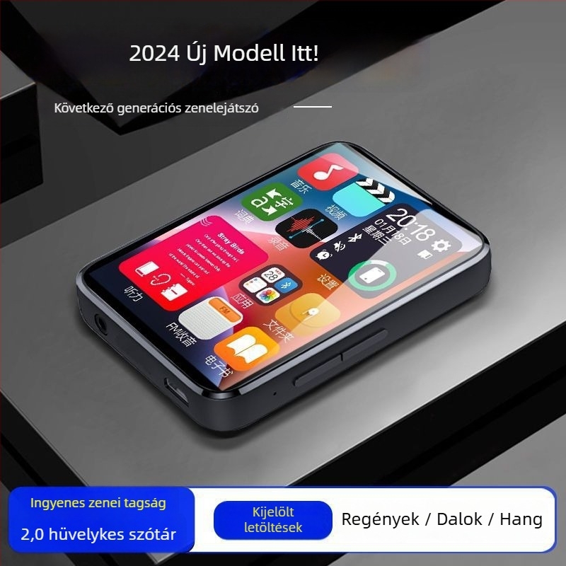 MP4/MP3 Zenelejátszó érintőképernyővel és Bluetooth-kapcsolattal — ultra vékony, regényolvasáshoz