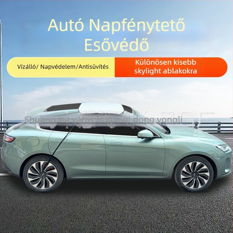 Autó panorámás napvédő sáv esővédő és hőszigeteléssel — Anyag: alumínium fóliával tömött pamut; Univerzális modell; Szerelés fedett