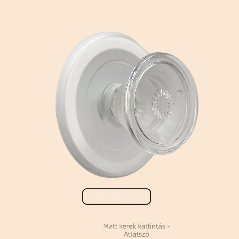 Snap-on MagSafe mágneses telefon-tartó, kerek matt lemez, átlátszó PC, leválasztható, univerzális