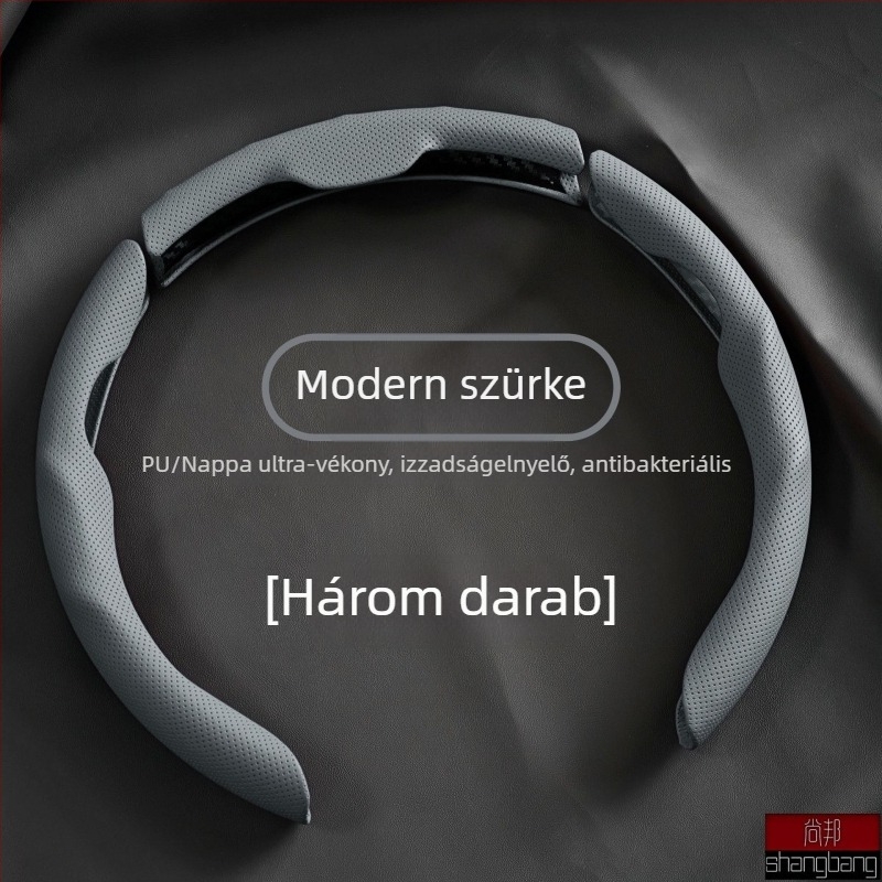 Nappa bőr kormánykerék borítás, univerzális minden évszakra, csúszásmentes, izzadságot elnyelő, perforált