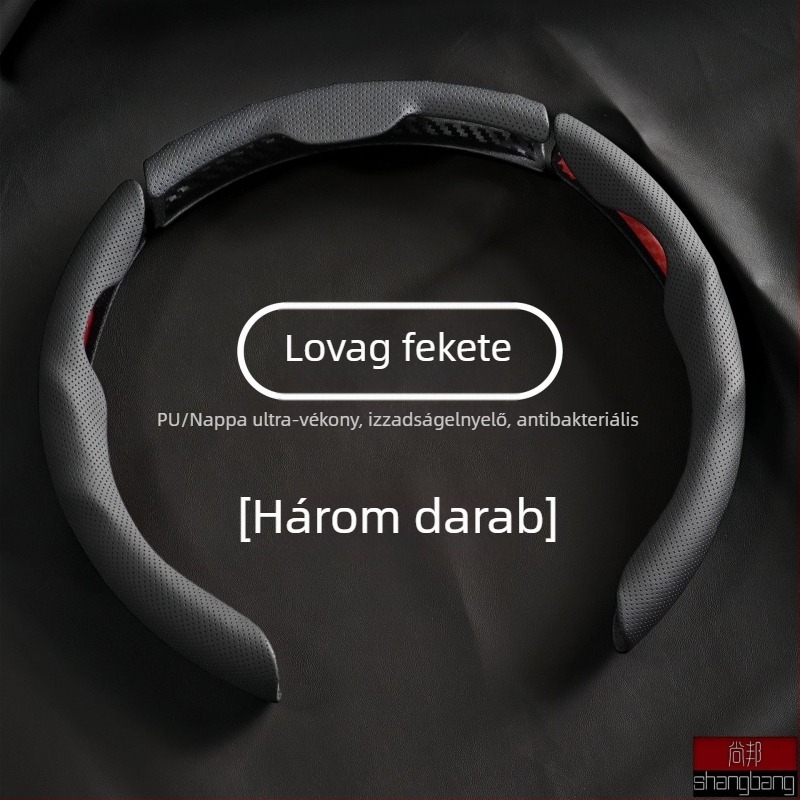 Nappa bőr kormánykerék borítás, univerzális minden évszakra, csúszásmentes, izzadságot elnyelő, perforált