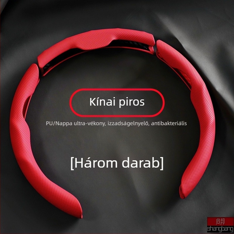 Nappa bőr kormánykerék borítás, univerzális minden évszakra, csúszásmentes, izzadságot elnyelő, perforált