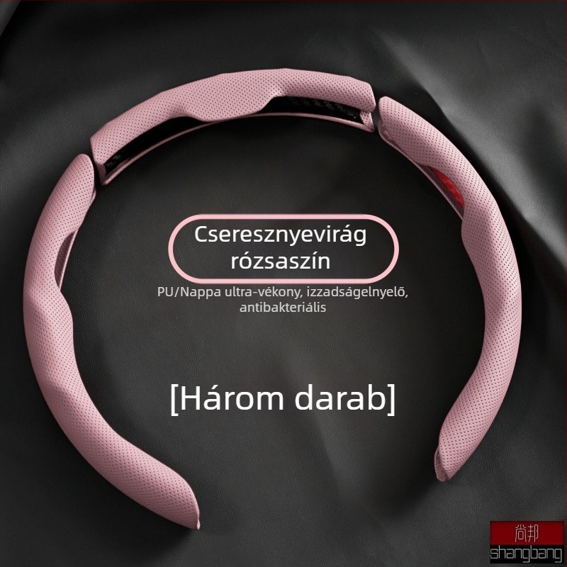 Nappa bőr kormánykerék borítás, univerzális minden évszakra, csúszásmentes, izzadságot elnyelő, perforált