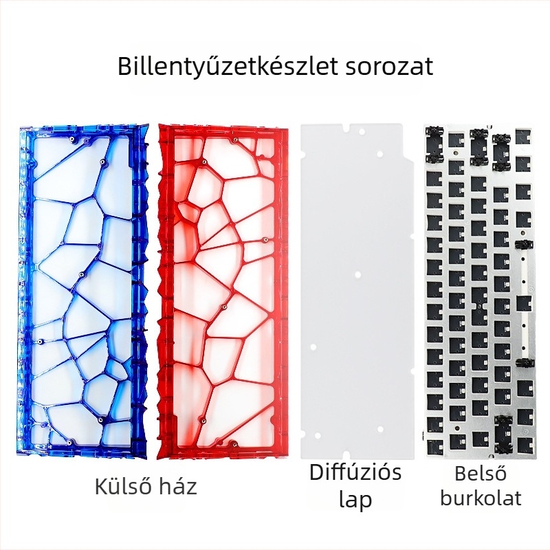 Jiadalong átlátszó billentyűzetburkolat készlet ökológiai PCB belsővel mechanikus billentyüzetekhez