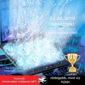 Beépített ventilátoros laptop hűtőállvány – légáramlatos hűtés, notebookokhoz, PlayBookhoz és más eszközökhöz