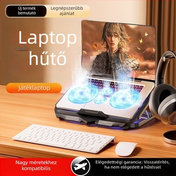 Beépített ventilátoros laptop hűtőállvány – légáramlatos hűtés, notebookokhoz, PlayBookhoz és más eszközökhöz