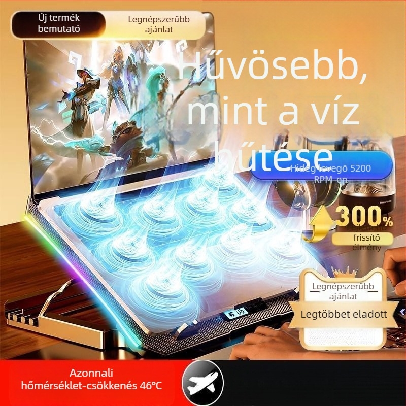 Beépített ventilátoros laptop hűtőállvány – légáramlatos hűtés, notebookokhoz, PlayBookhoz és más eszközökhöz