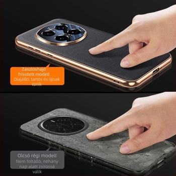 Honor Magic7-höz készült valódi bőr telefontok, teljes objektív védelem, felső rétegű marhabőrből, luxus