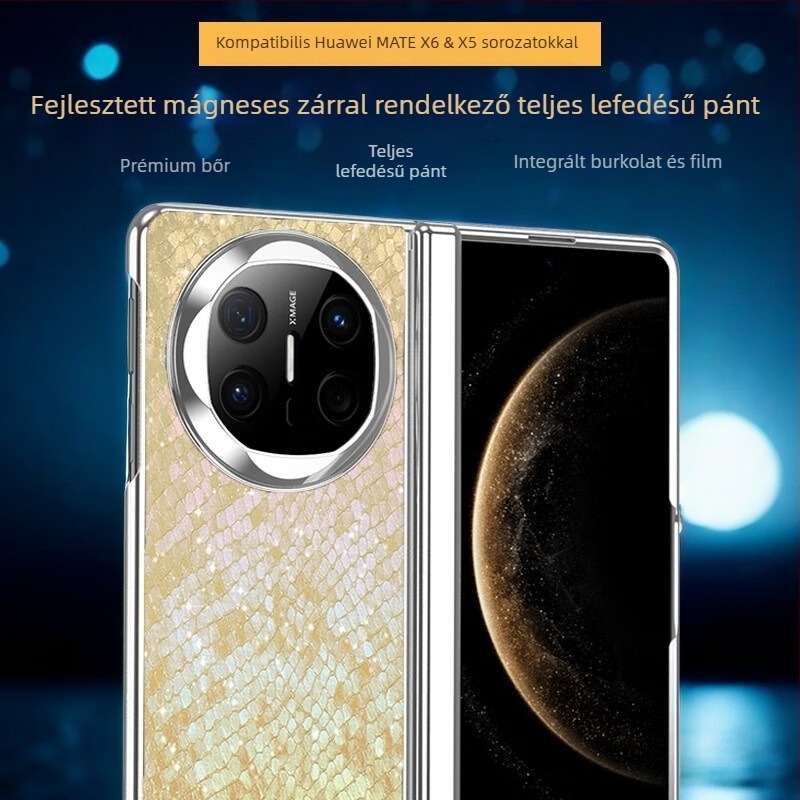 Huawei MateX6-hoz készült tok elektroplatinált csuklópántokkal, teljes védelem, ütésálló