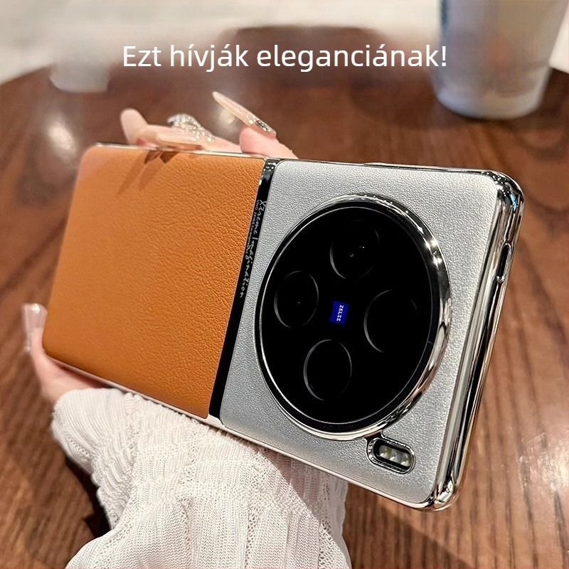 Vivo X100 telefontok teljes körű lencsevédelmet nyújtó műbőr felülettel és elektroplatírozott megjelenéssel, ütésálló