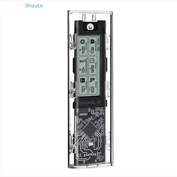 M.2 NVMe/NGFF kettős protokoll SSD ház, intelligens digitális kijelzővel az SSD egészségi állapotának megfigyelésére, USB 3.2 Gen2 Type-C, 10 Gbps, akár 4 TB-ig