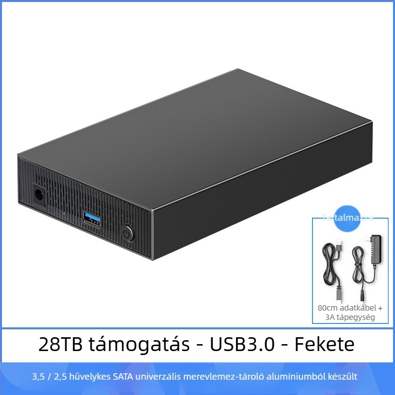 SATA merevlemez-ház, alumíniumötvözet, asztali külső USB 3.0/Type-C, akár 18 TB-ig, ZZUC-111