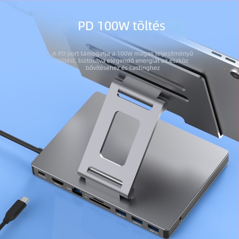 Lan Shuo USB-C dokkolóállomás alumínium ötvözet testtel, HDMI 2.0 és Gigabit Ethernet, 5Gbps