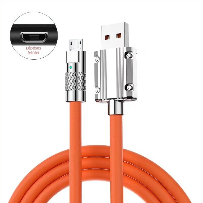 Type-C töltőkábel szilikon izolációval, Quick Charge, max. 6A