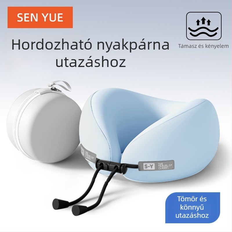 Nothing U-alakú utazó párna memóriahabbal, minimalist stílus, univerzális illeszkedés