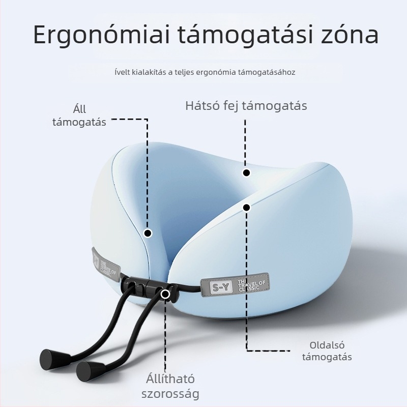 Nothing U-alakú utazó párna memóriahabbal, minimalist stílus, univerzális illeszkedés