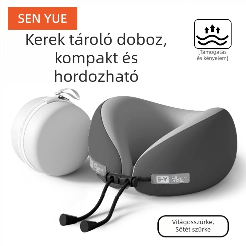 Nothing U-alakú utazó párna memóriahabbal, minimalist stílus, univerzális illeszkedés