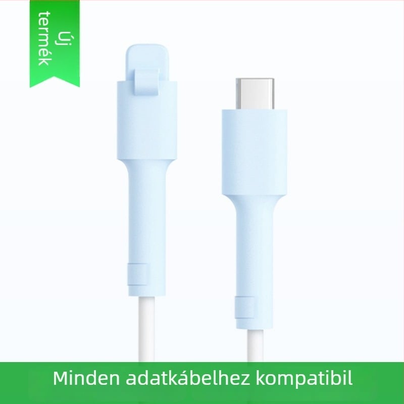 Szilikon adatkábel védőborítás – Teljes körű, 413-as modell; kompatibil Apple, Huawei, Xiaomi és Vivo adatkábelekkel; védelem a törés és a fémkopás ellen.