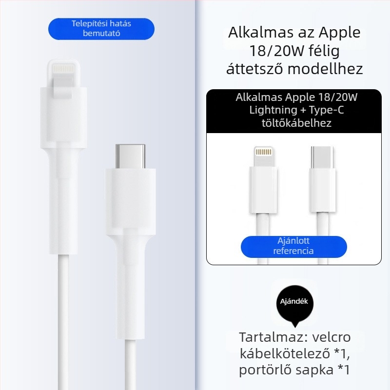Szilikon adatkábel védőborítás – Teljes körű, 413-as modell; kompatibil Apple, Huawei, Xiaomi és Vivo adatkábelekkel; védelem a törés és a fémkopás ellen.