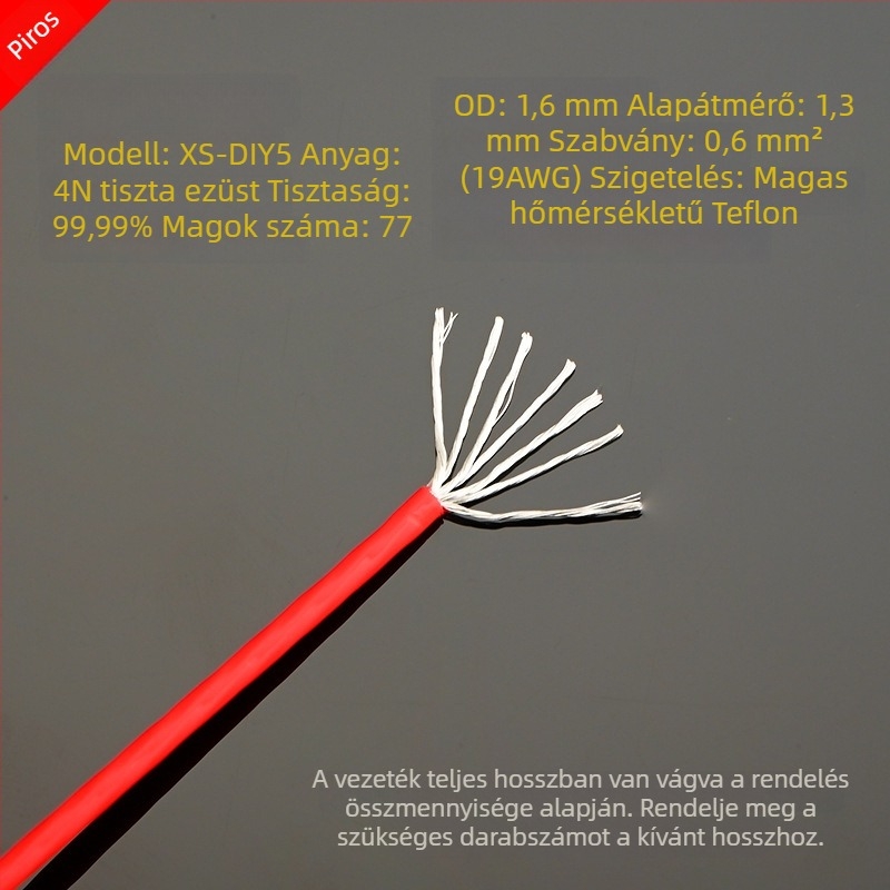 DIY5 Sterling ezüst audio jelkábel erősítőhöz – 20g, ezüst mag és vezeték