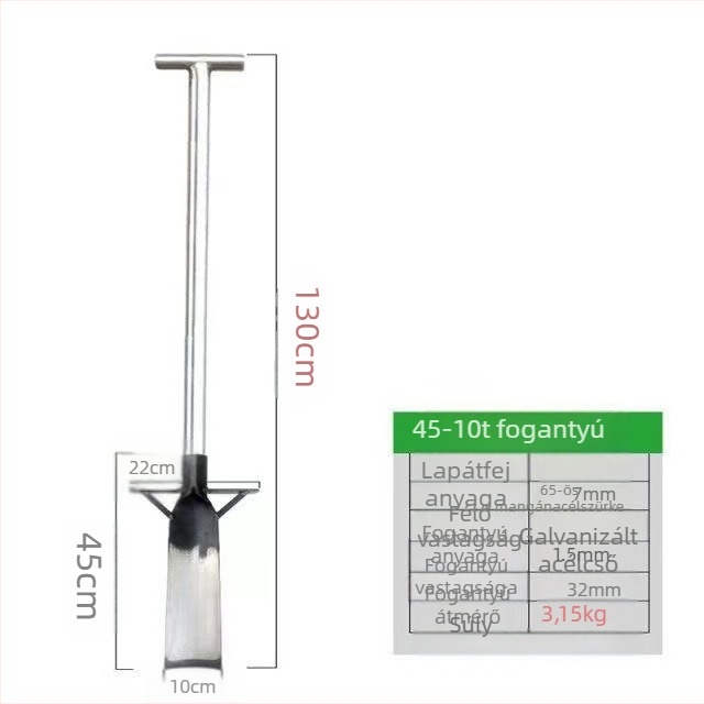 Junbaida mangán-acéllal készült lapát fák gyökérátültetéséhez, kertészeti eszköz a talaj átforgatásához