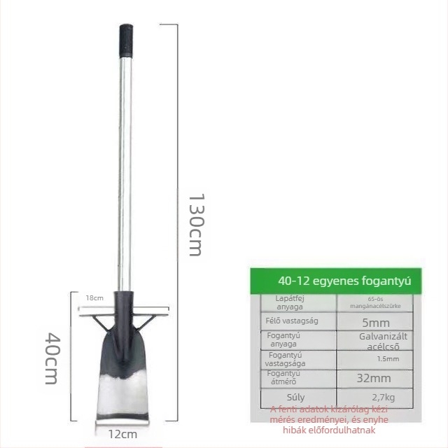 Junbaida mangán-acéllal készült lapát fák gyökérátültetéséhez, kertészeti eszköz a talaj átforgatásához