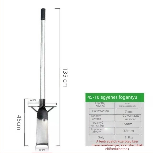 Junbaida mangán-acéllal készült lapát fák gyökérátültetéséhez, kertészeti eszköz a talaj átforgatásához