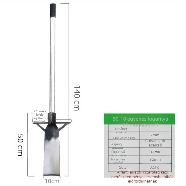 Junbaida mangán-acéllal készült lapát fák gyökérátültetéséhez, kertészeti eszköz a talaj átforgatásához
