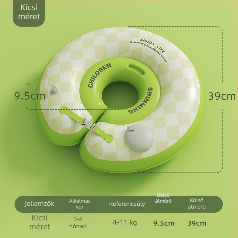 Baba úszó gyűrű rajzfilm mintával, PVC anyag, kézi felfújás, medencére és vízi parkokra