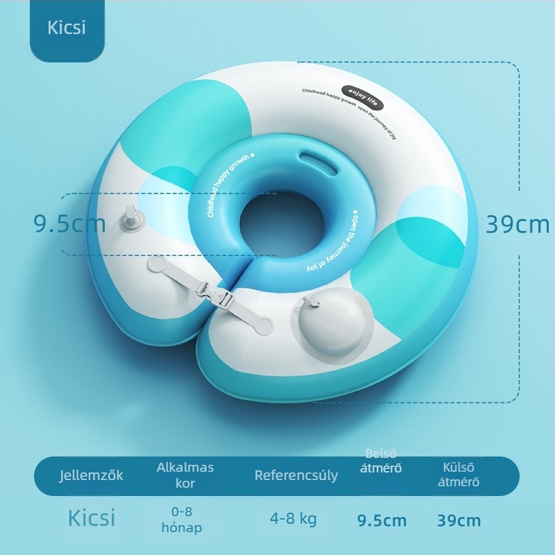 Baba úszó gyűrű rajzfilm mintával, PVC anyag, kézi felfújás, medencére és vízi parkokra