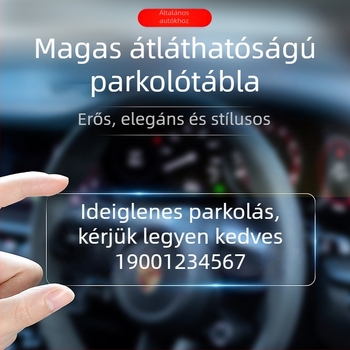 Yi Ju ideiglenes parkolótábla autóhoz, műanyag, ragasztó típus, modell AL-6693, logó nyomtatva