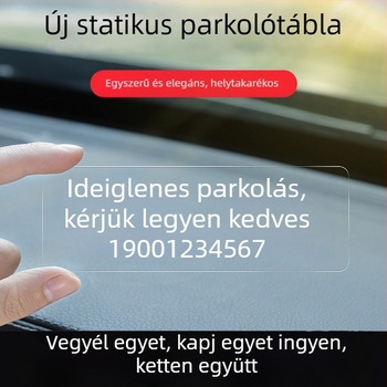 Yi Ju ideiglenes parkolótábla autóhoz, műanyag, ragasztó típus, modell AL-6693, logó nyomtatva