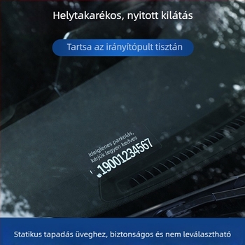 Yi Ju ideiglenes parkolótábla autóhoz, műanyag, ragasztó típus, modell AL-6693, logó nyomtatva