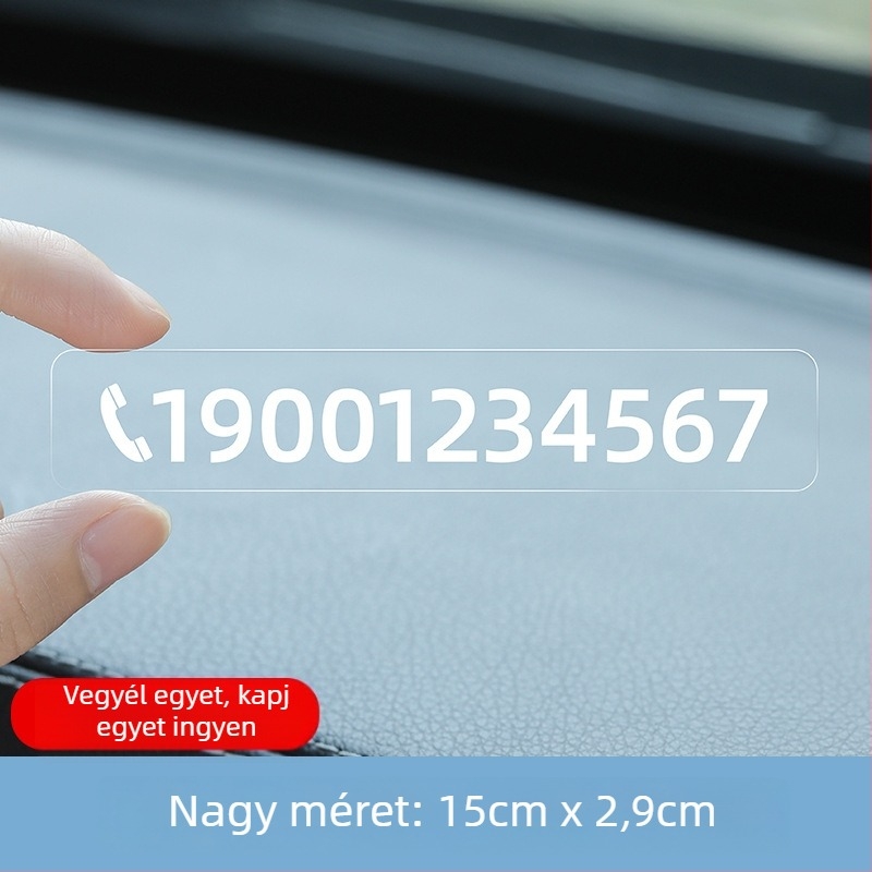 Yi Ju ideiglenes parkolótábla autóhoz, műanyag, ragasztó típus, modell AL-6693, logó nyomtatva