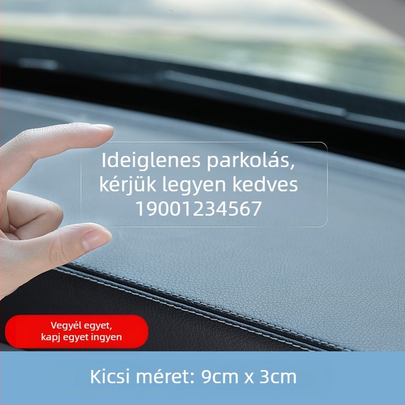 Yi Ju ideiglenes parkolótábla autóhoz, műanyag, ragasztó típus, modell AL-6693, logó nyomtatva