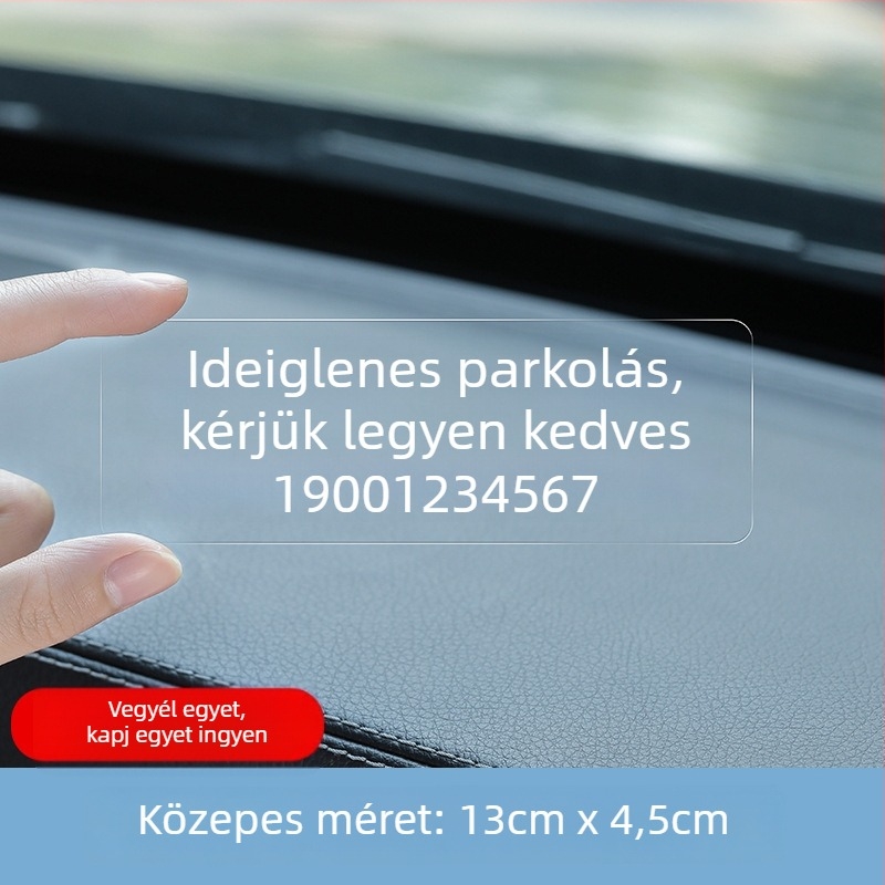 Yi Ju ideiglenes parkolótábla autóhoz, műanyag, ragasztó típus, modell AL-6693, logó nyomtatva