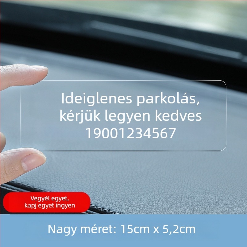Yi Ju ideiglenes parkolótábla autóhoz, műanyag, ragasztó típus, modell AL-6693, logó nyomtatva