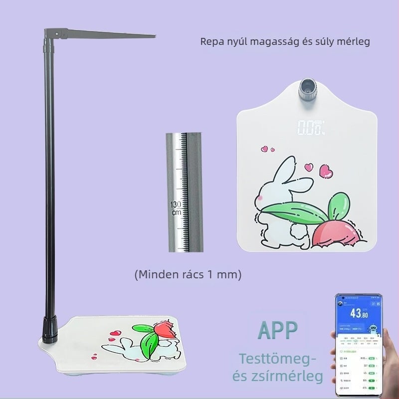 Elektronikus testsúlymérő testzsír- és nedvességméréssel, kalóriaszámítás, Bluetooth